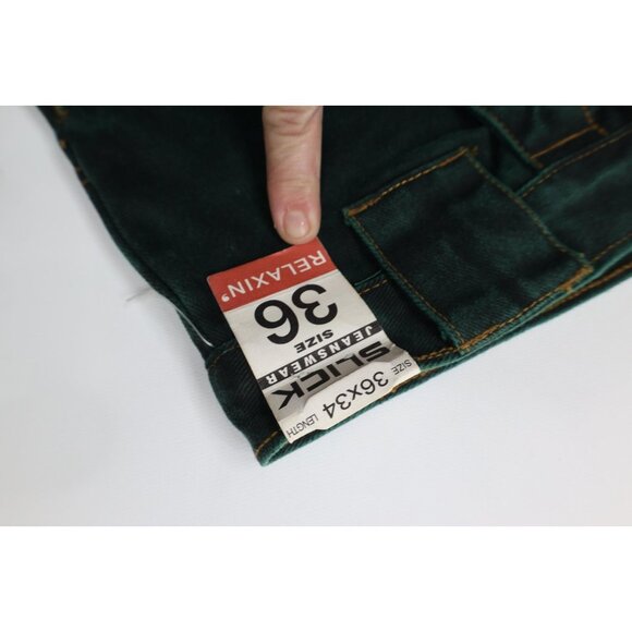 Deadstock Vtg 90s Streetwear Mens 36x34 Baggy Acid Wash Skateboard Jeans Green - Picture 8 of 13